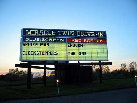 Miracle Twin Drive-In Theatre - Marquee - Photo From Water Winter Wonderland (newer photo)